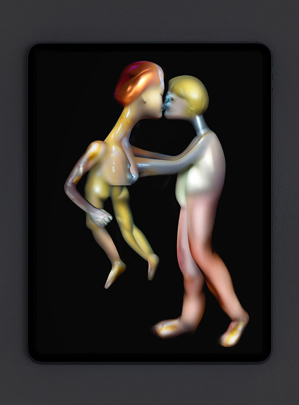 Massimo Grimaldi, Tomorrow's Kiss, 2022, slideshow su iPad Pro Apple, courtesy l'artista e ZERO..., Milano
